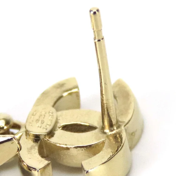 CHANEL Gold Logo Earrings - Picture 6 of 10